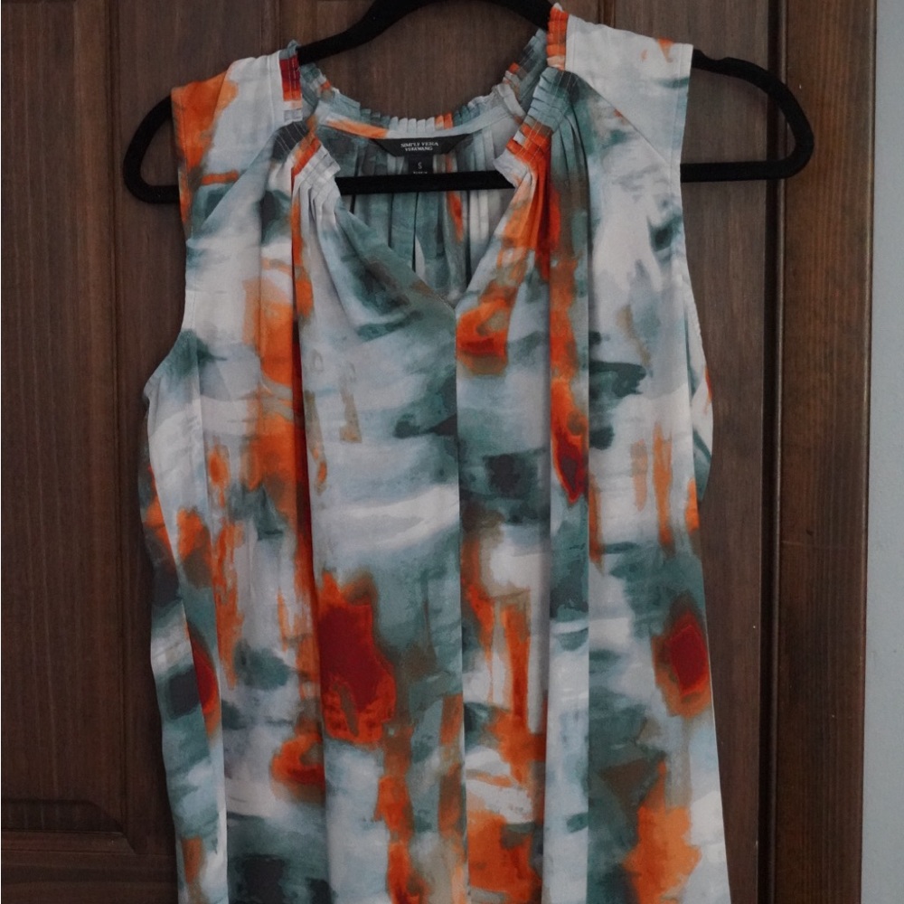 Abstract tank top blouse